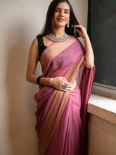 Gorgeous Border Peach Color Ready To Wear Saree